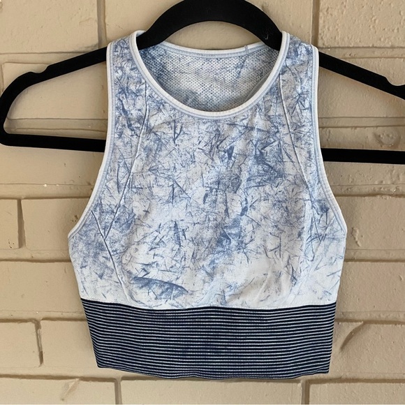 Lululemon Ebb to Train Bra White / Black / Luna size 4 Longline Sports Bra - Picture 2 of 5